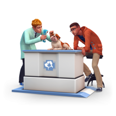 The Sims 4 Cats &amp; Dogs Key Art Vet Bulldog 2