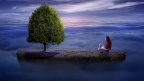 girl-dream-surreal-floating-lone-tree-above-clouds-sunrise-1920x1080-289